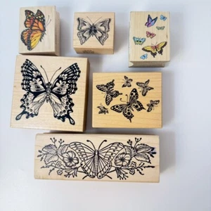 Butterflies~Insect~Nature~Lepidoptera~6 Rubber Stamps~Mixed Brands~All Night~PSX - Picture 1 of 12