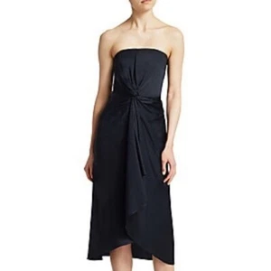 A.L.C. Women Roya Twist-Front Strapless Midi Dress Black Size 0 NWT MSRP $545 - Picture 1 of 11