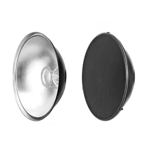 PROLIGHT BEAUTY DISH 55 CM ARGENTO E NERO CON HONEYCOMB attacco bowens - Foto 1 di 2