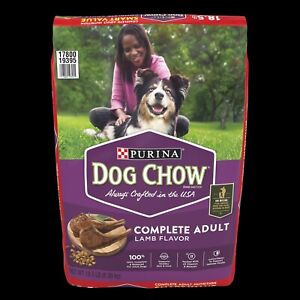 Purina Dog Chow Complete Adult Dry Dog Food Kibble With Lamb Flavor, 18.5 lb. Ba