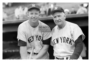 MICKEY MANTLE AND CASEY STENGLE NEW YORK YANKEES BASEBALL 4X6 PHOTO - Picture 1 of 4