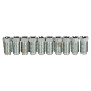 Accesorios de unión de tubería de freno macho de acero largo 1/2"" x 20 UNF para tubo de freno de 1/4"" 10 piezas - Imagen 1 de 3
