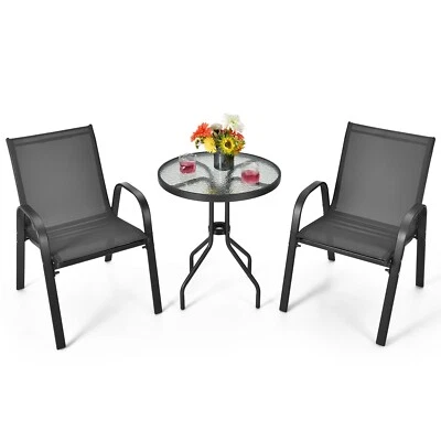 3tlg. Gartenmöbel Set Balkonmöbel Set Bistroset mit Bostrotisch & 2 Stühle - Bild 1 von 4