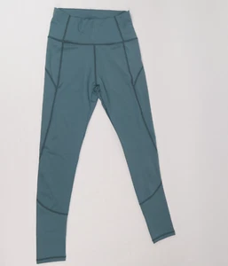 Pantalone Yoga Vita Alta Tinta Unita Con Tasche Controllo Pancia Elasticizzato Verde S - Foto 1 di 8