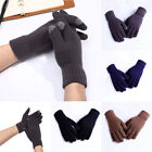 Men Winter Full Fingers Touch Screen Mittens Fashion Warm Stretch Knitted Gloves