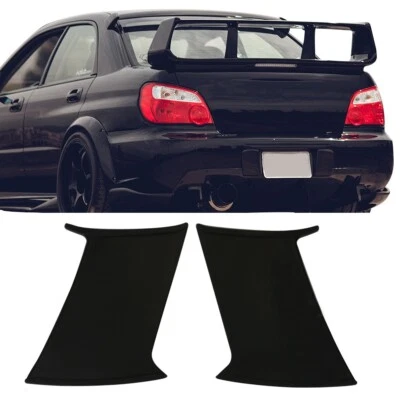Fits 02-07 Subaru Impreza WRX STI Black Trunk Spoiler Wing Stabilizers ABS 2PC - Image 1 of 4