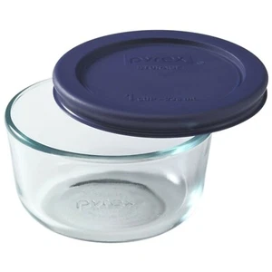Pyrex 7202 1 tazza ciotola rotonda trasparente per alimenti con coperchio blu scuro 7202 pezzi - Foto 1 di 3