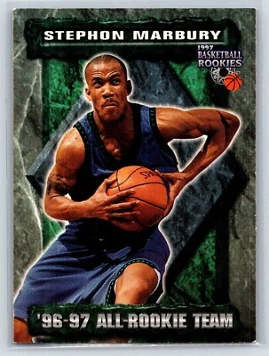 1997  Score Board Rookies #76 Stephon Marbury ALL ROOKIE TEAM Timberwolves - Image 1 of 2