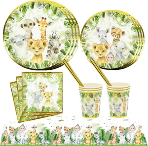121Pc Jungle Safari Theme Baby Shower Decorations, Birthday Party Supplies - Picture 1 of 12