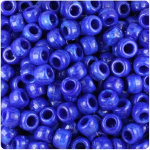 BeadTin hellblau marmoriert 9 mm Fass Pony Perlen (500 Stück) - Bild 1 von 1