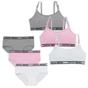 Cotton Underwear Sets Girls Training Bras Puberty Bra CROP TOPS BRIEFS AGE 8-16 - Picture 1 of 11