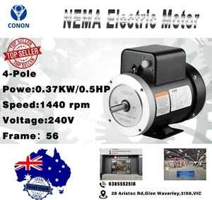 NEMA Electric Motor Single phase 0.37kw 0.5hp 1400rpm frame 56 with NEMA flange - Picture 1 of 4