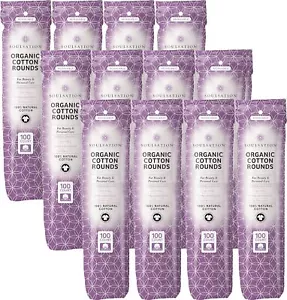 Organic Cotton Rounds, Bulk 1200 Count - Makeup Remover Pads for Face, Lint-Free - Picture 1 of 5