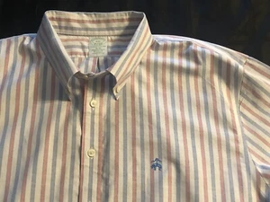 Brooks Brothers Shirt Mens 2XL OCBD Slim Non Iron Stretch Logo Long Sleeve - Picture 1 of 6