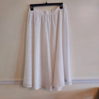 Talla 14 | Falda midi blanca karité Antonio Melani forrada a rayas claras $149 nueva con etiquetas Foto 1 de 4