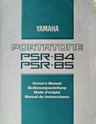 Yamaha PSR-84 and PSR-85 Digital Portatone Keyboard Original Owner's Manual Book - Image 1 of 3