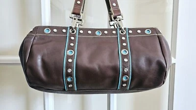 Franco Sarto Shoulder Handbag Brown Blue Vegan Leather Purse - Image 1 of 4