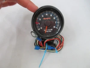 Vintage Sunpro Super Tach II Mini Tachometer 8k RPM Redline W/ Bracket UNTESTED - Picture 1 of 12