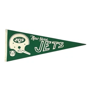 Vintage 1960s New York Jets AFL Full Size Pennant Single Bar Helmet Joe Namath - Picture 1 of 6