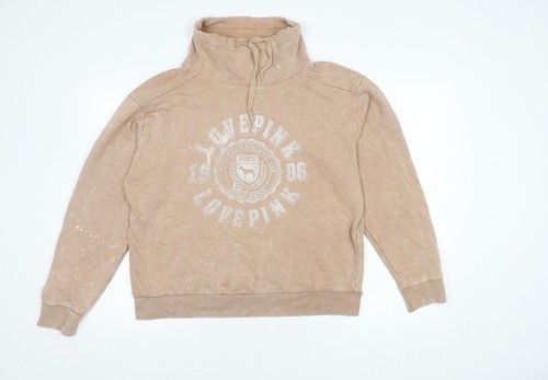 UNDERCOVER Felpa donna Victoria's Secret rosa beige con cappuccio S finto collo