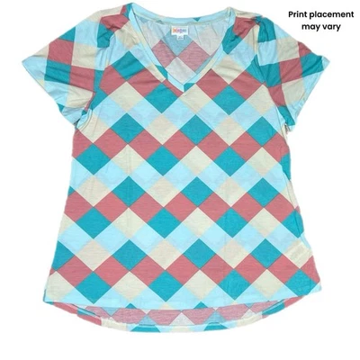 LuLaRoe Christy Cuello en V T - Estampado Coral, Turquesa y Amarillo - X-Grande Foto 1 de 3