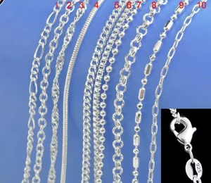 Damen Halskette 925 Silber – 40–75cm – 10 Modelle – Silberkette Auswahl Schmuck - Bild 1 von 4