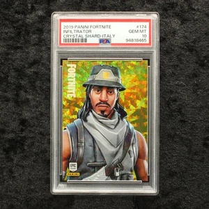 Panini Fortnite Series 1 PSA 10 Infiltrator #174 Crystal Shard Italy Cards - Picture 1 of 2