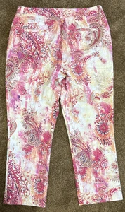 Chicos Damen Freizeithose Größe 1 Mehrfarbig Paisley Blumenmuster Baumwolle Stretch Girly - Bild 1 von 6