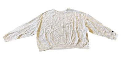 Champion White Long Sleeve Cropped Womens Size L Cotton Athleisure Activewear - Image 1 of 4