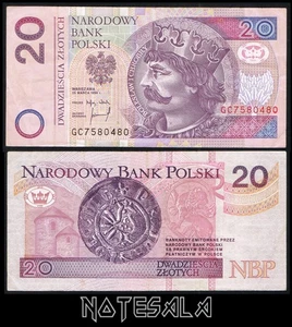 POLAND 20 ZLOTYCH 1994 Pick-174 VF S/N GC7580480 - Picture 1 of 1