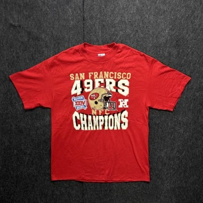Camiseta vintage 1989 San Francisco 49ers NFC Champs Super Bowl XXIV para hombre L EE. UU. Foto 1 de 4