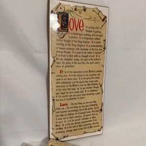 "Placa de pared vintage de caligrafía 'amor' nueva en caja 12,5"" X 5,5"" brillante" - Imagen 1 de 8