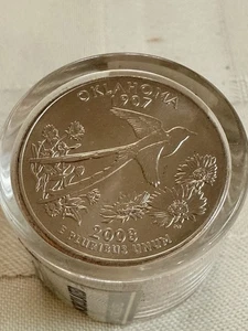 2008 D OKLAHOMA State Quarters 12 In A Roll From Danbury Mint - Picture 1 of 4