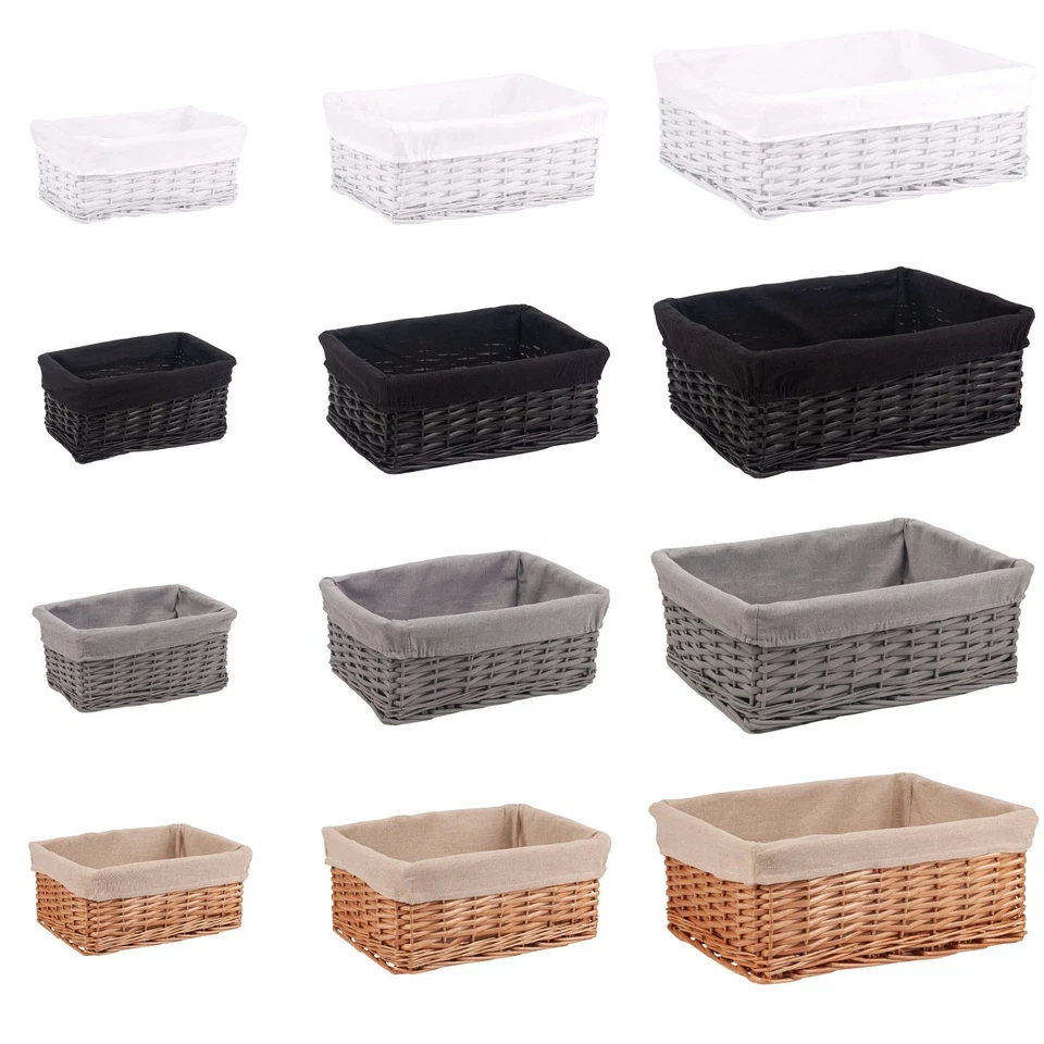 Woodluv Multi-purpose Wicker Shelf Storage Hamper Basket With Lining in 4 Colors - Image 1 of 1