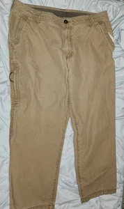 Men’s G.H. Bass & Co. Canvas Cargo Work Pants Khakis 37 Waist 27.5 Length - Picture 1 of 13