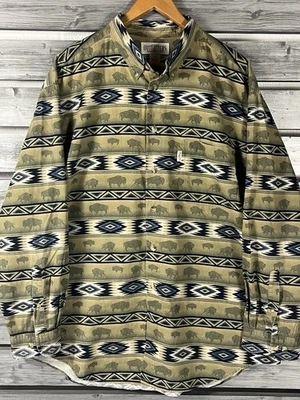 Camisa Roundtree & Yorke Outfitters Hombre XL Azteca Suroeste Abotonada Manga Larga Foto 1 de 4