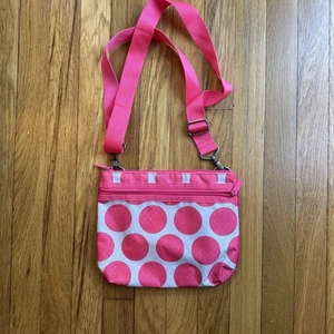 Bandolera Thirty One 31 Mod Dot Rosa Coral Nylon Pequeña Correa Ajustable - Imagen 1 de 6