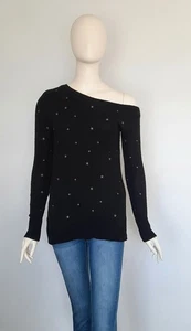 Jersey Witchery Talla XXS Negro Tejido Estrella Bordado Un Hombro Manga Larga - Imagen 1 de 12