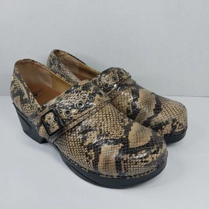 Nurse Mates Chelsea Clogs Größe 11 M klobige Arbeitskleidung Schlangenmuster braune Schuhe - Bild 1 von 15