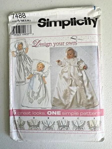 Simplicity 7488 Pattern Size A NB,S,M,L  Uncut Vintage 1997 Design Christening - Picture 1 of 2