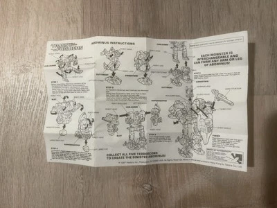 Hasbro G1 Transformers Abominus Manual de instrucciones Hoja Terrorcons limpio 1987 Foto 1 de 4