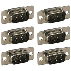 6 Pcs D-SUB 15-Pin DB15 HD15 VGA SVGA Male Assembly Solder Connector Cup Socket - Picture 1 of 1