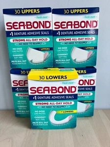 Sea-Bond Secure Denture Adhesive Seals, Fresh Mint Uppers (4) Lowers (1) - Picture 1 of 7