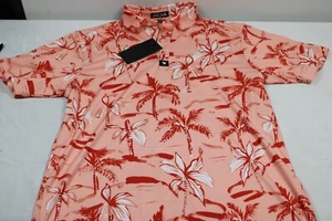 Bad Birdie Ricky Rose Performance Golf Short Sleeve Supersoft Polo Large NEW