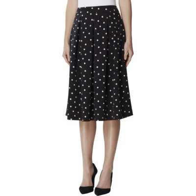 TAHARI ARTHUR S.LEVINE Women NAVY /WHITE Polka Dot Pleated Skirt $79 NWT SZ 12  Foto 1 de 4