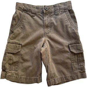 Old Navy Boys Cargo Shorts size 7 Brown Casual Utility Twill Matte Medium Wash - Picture 1 of 10