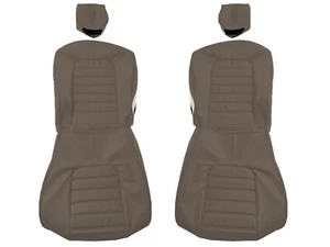 Fits: Alfa Romeo Spider 1971-94 Style 1 DARK Saddle Leather Seat Covers - Picture 1 of 3