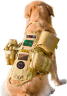 Tactical Dog Harness with Pouches,Dog Vest Harness for X-Large Dogs (Khaki, XL)