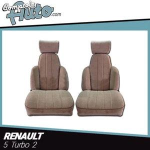 Coiffes de sièges avant velours côtelé beige passepoil marron Renault 5 Turbo 2 - Imagen 1 de 2