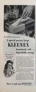 1944 Kleenex Tessuti "In guerra come in pace" Pubblicità Stampa d'epoca - Foto 1 di 1